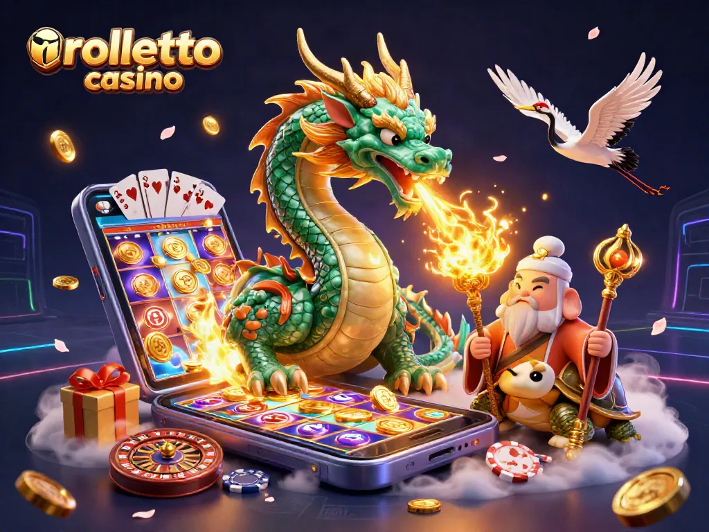Experience thrill and winnings at Rolletto Casino with an enchanting 3D illustration.