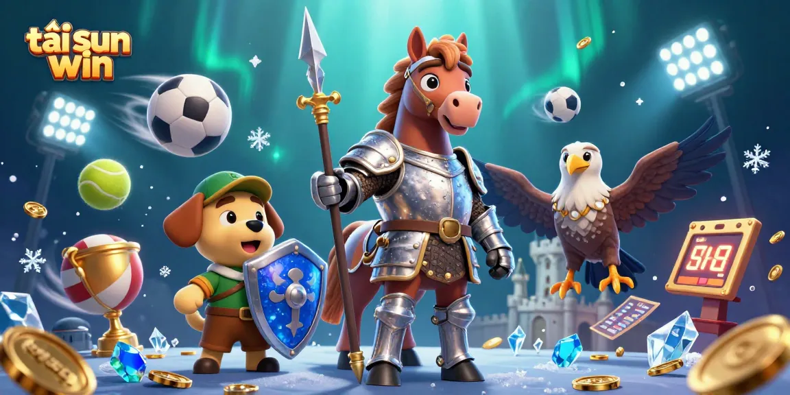 Engage in thrilling adventures as you tải sun win with knights and sports elements in a vibrant scene.