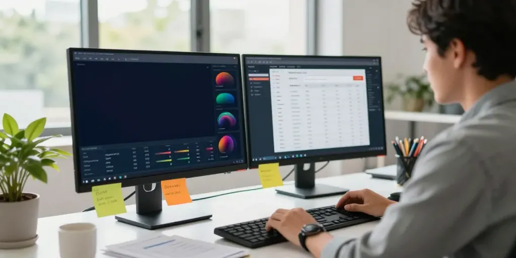 SEO expert analyzing instant indexing trends in a modern workspace.
