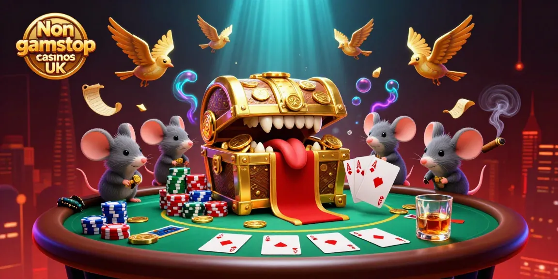 Engage with Non gamstop casinos UK through an exciting 3D illustration showcasing the allure of gambling.