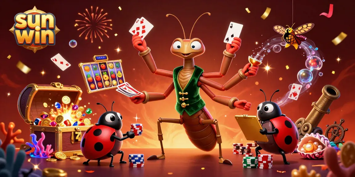 Experience sun win with animated casino elements, where our mantis dealer and ladybug pit boss create excitement.