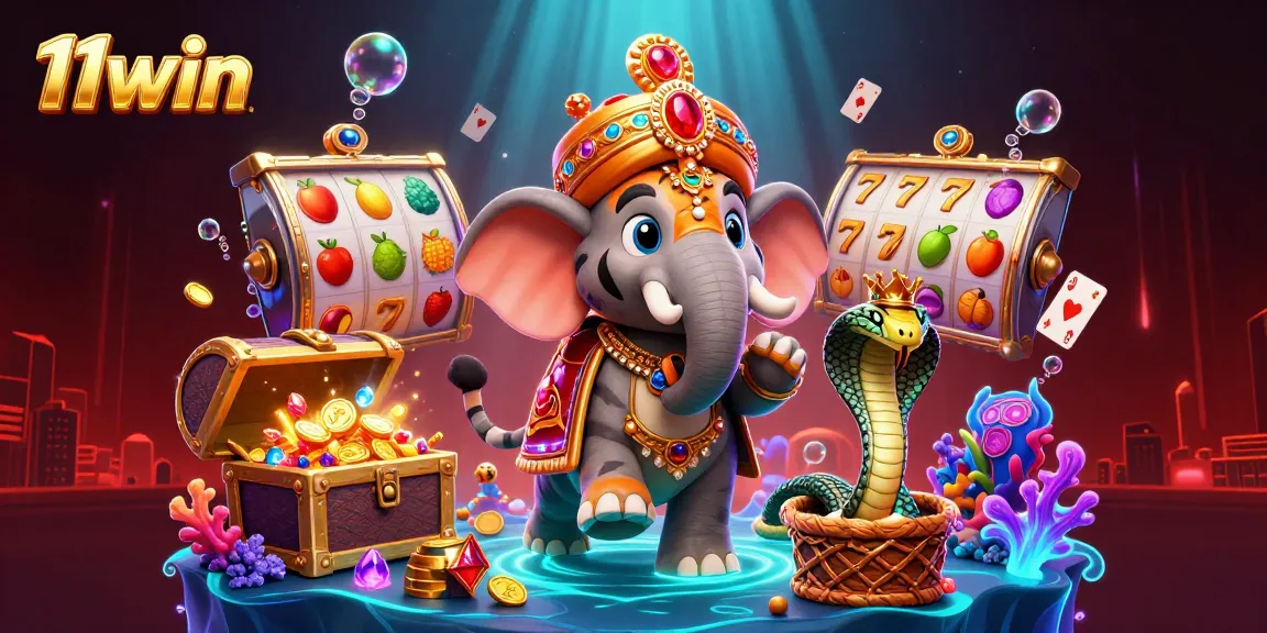 Experience the thrill of 11win with vibrant slots and 3D maharaja characters in action.