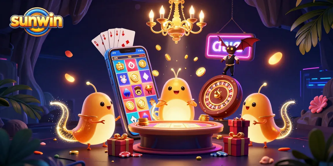 Engage with the thrilling world of sunwin casino featuring glowworms lighting up a cave casino scene.