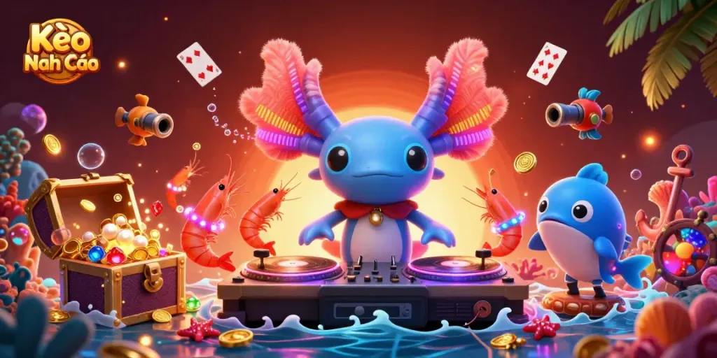 Kèo Nhà Cái: Experience underwater thrills with vibrant characters and casino elements.