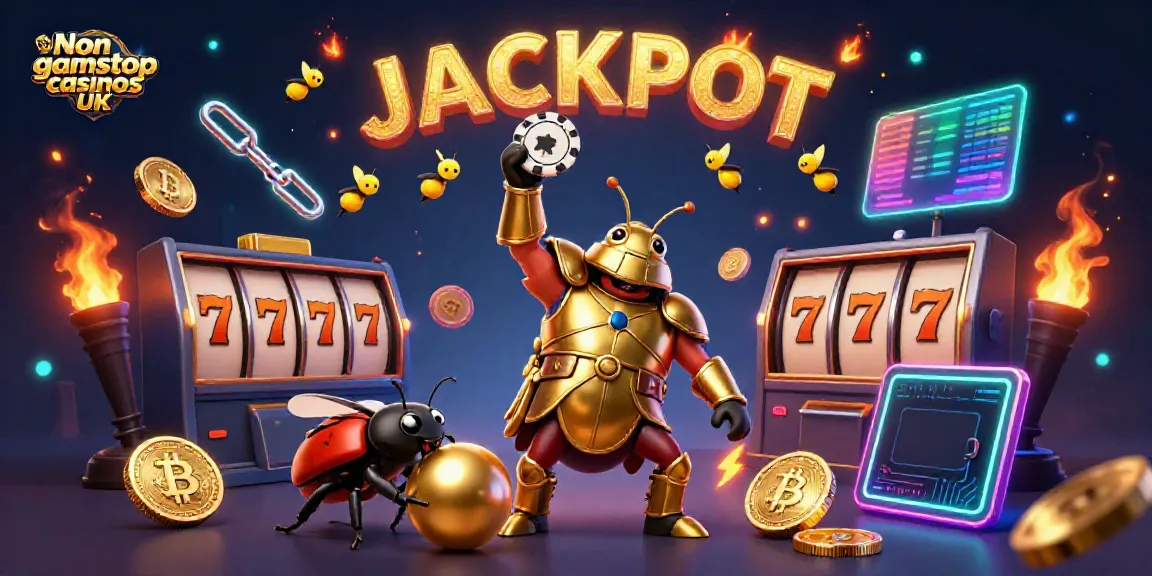 Experience thrilling gameplay with Non gamstop casinos UK in this vibrant 3D casino-themed illustration.