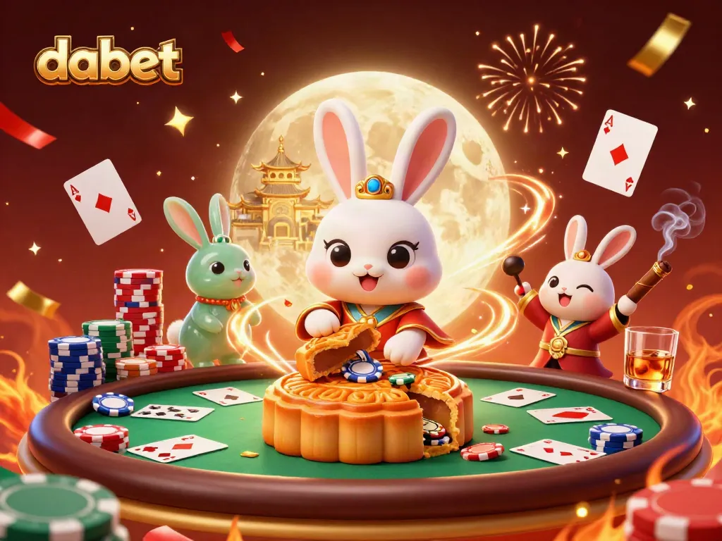 Engage in thrilling games at Dabet with spectacular casino scenes filled with poker chips and festive vibes