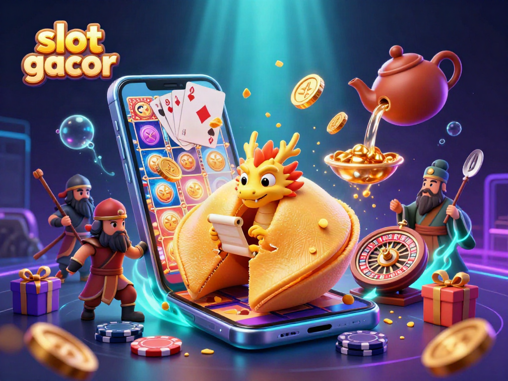 Experience slot gacor action with vibrant characters, overflowing coins, and spirited gameplay excitement.
