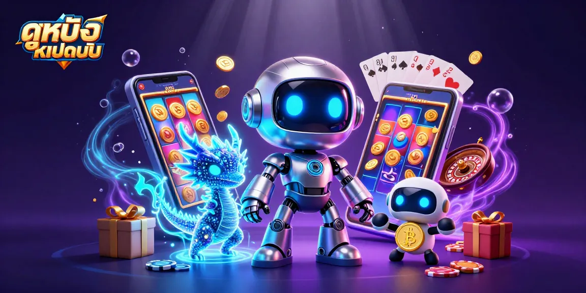 Engage with ดูหนังออนไลน์ using an exciting 3D digital illustration showcasing vibrant casino elements and characters.