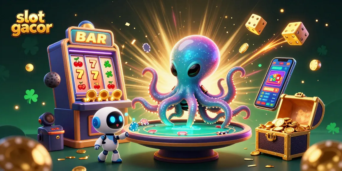 Engage in thrilling gameplay with slot gacor, featuring a vibrant 3D casino scene filled with action.