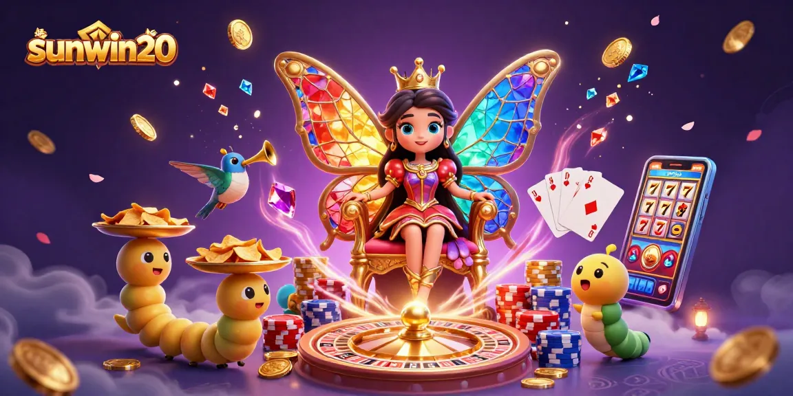 Experience exciting gameplay at sunwin20 with vibrant characters, cascading coins, and dazzling casino elements.