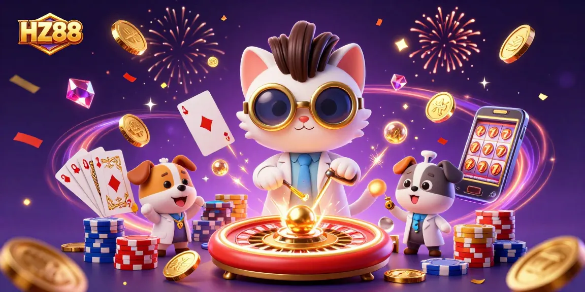 Experience thrilling gameplay at HZ88 with lively scenes showing casino elements and excitement.