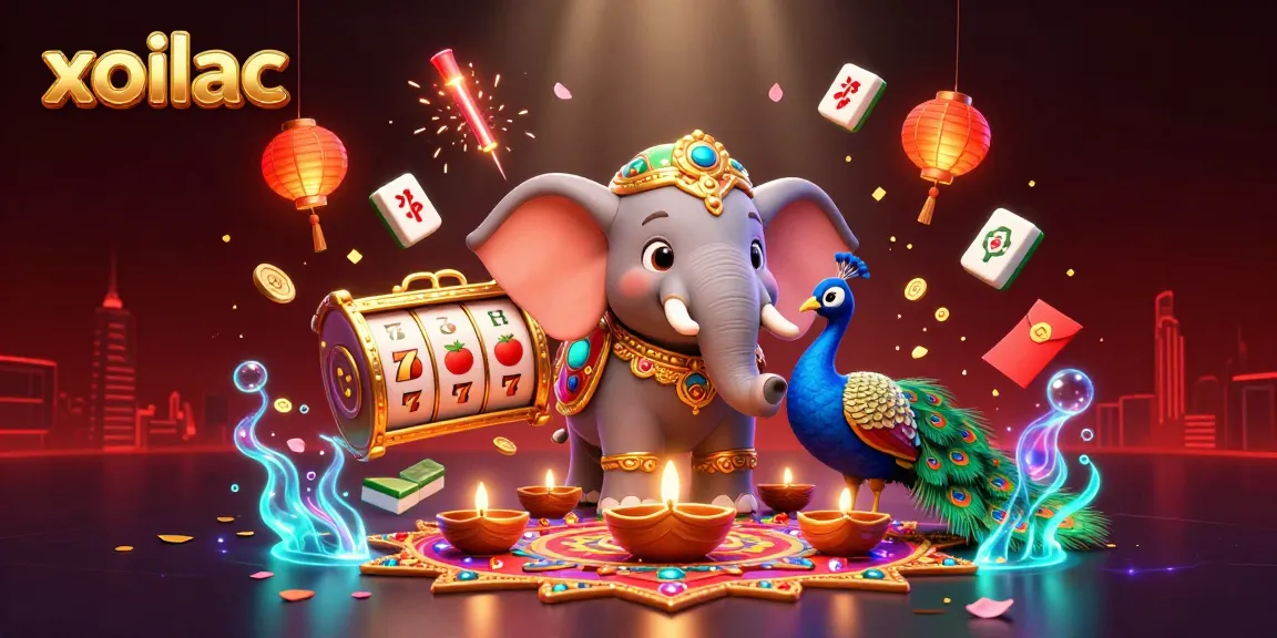 Experience the excitement of xoilac with a vibrant casino scene featuring colorful slot elements.